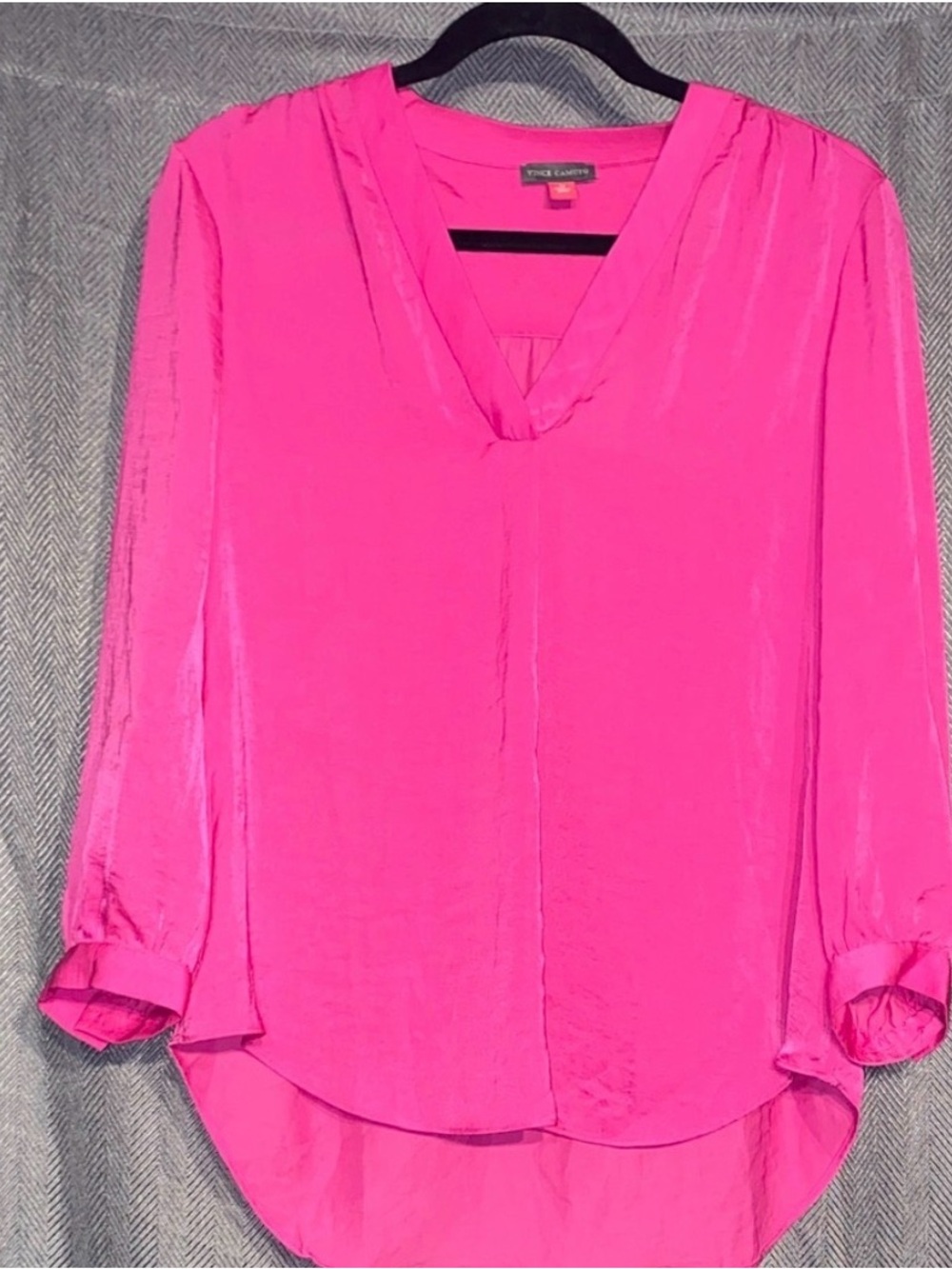 Vince Camuto Fiercely Fuchsia V-Neck Blouse
